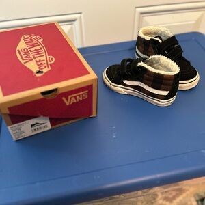 Vans Kids Black and Brown High-Top Sneakers